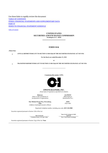 Thumbnail O-I Glass
 10-K Annual Report 2011