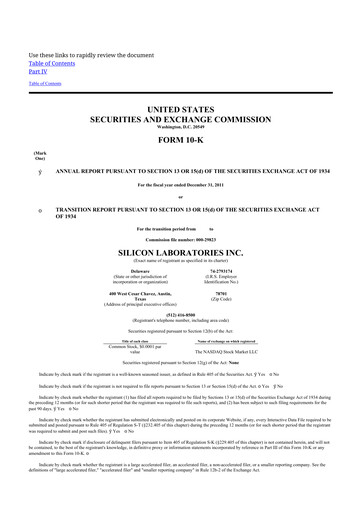 Thumbnail Silicon Labs
 10-K Annual Report 2011