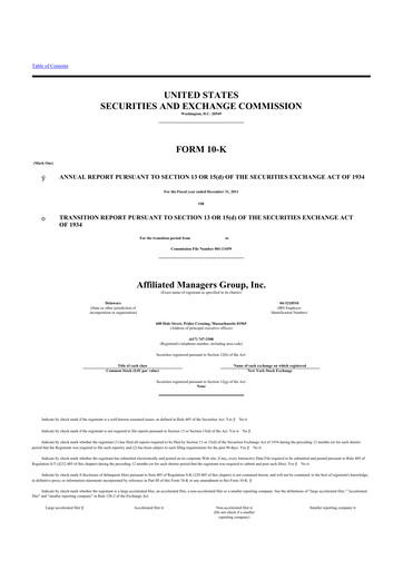 Thumbnail Affiliated Managers Group 10-K Annual Report 2011