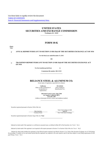 Thumbnail Reliance


 10-K Annual Report 2011