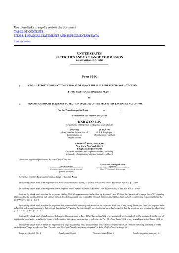 Thumbnail KKR & Co. 10-K Annual Report 2011