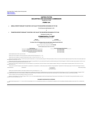 Vorschaubild Equity Commonwealth 10-K Jahresbericht 2011