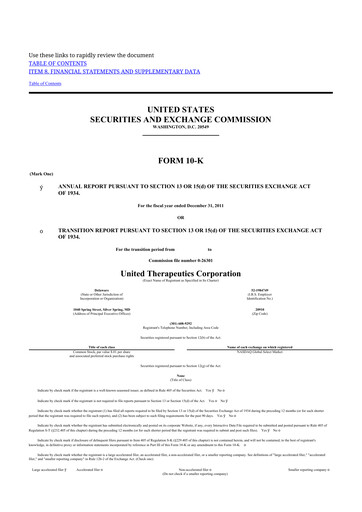 Thumbnail United Therapeutics 10-K Annual Report 2011