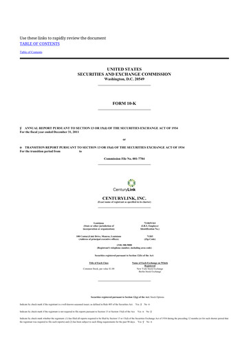 Thumbnail Lumen Technologies 10-K Annual Report 2011