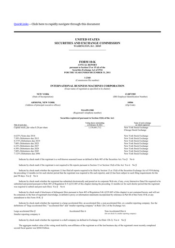 Thumbnail IBM 10-K Annual Report 2011