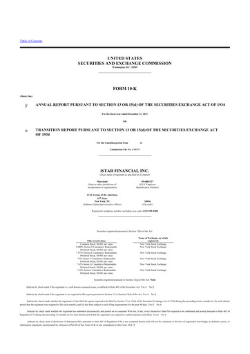 Thumbnail Safehold
 10-K Annual Report 2011