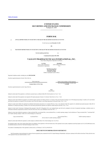 Thumbnail Bausch Health
 10-K Annual Report 2011