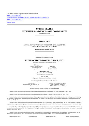 Thumbnail Interactive Brokers
 10-K Annual Report 2011