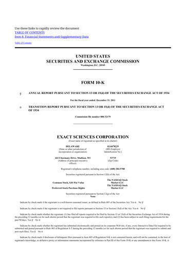 Thumbnail Exact Sciences 10-K Annual Report 2011