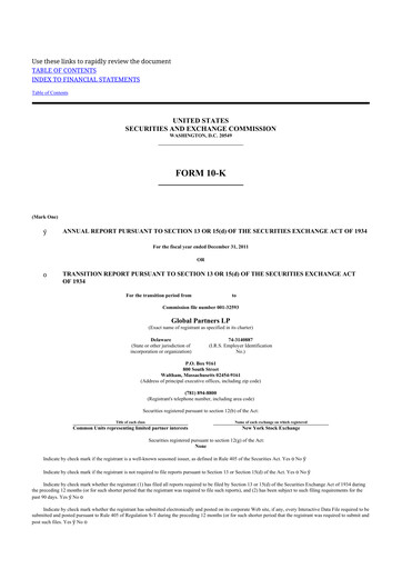 Thumbnail Global Partners LP 10-K Annual Report 2011