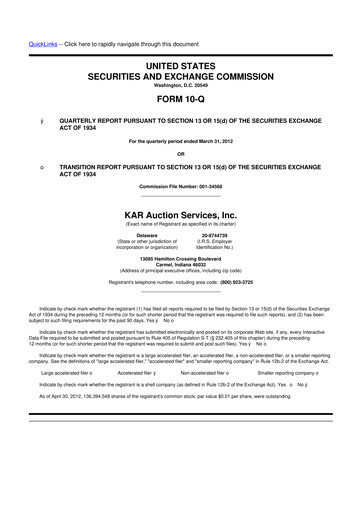 Thumbnail OPENLANE Corporate 10-Q Quarterly Report FY2012 