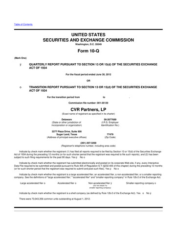Thumbnail CVR Partners 10-Q Quarterly Report FY2012 