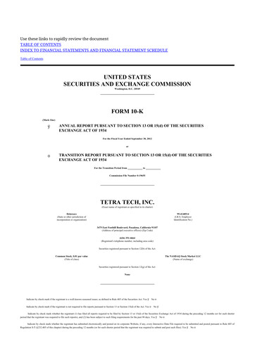 Thumbnail Tetra Tech
 10-K Annual Report 2012