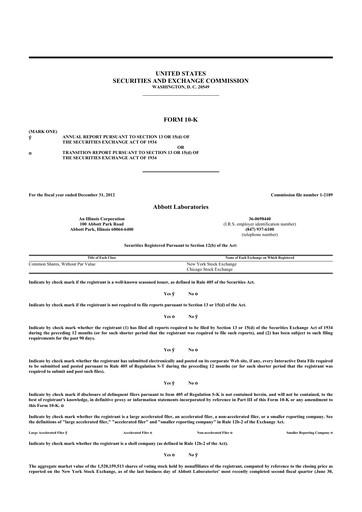 Thumbnail Abbott Laboratories 10-K Annual Report 2012