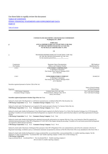 Thumbnail CMS Energy
 10-K Annual Report 2012