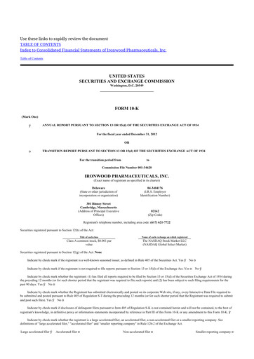 Thumbnail Ironwood Pharmaceuticals
 10-K Annual Report 2012