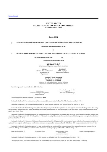 Thumbnail KKR & Co. 10-K Annual Report 2012