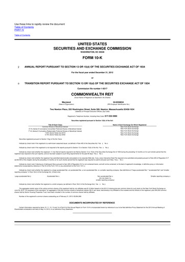 Vorschaubild Equity Commonwealth 10-K Jahresbericht 2012