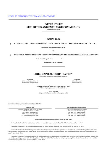 Thumbnail Ares Capital
 10-K Annual Report 