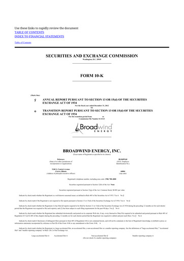 Thumbnail Broadwind 10-K Annual Report 2012