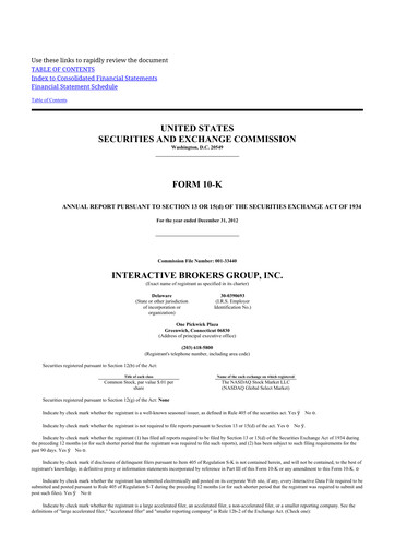 Thumbnail Interactive Brokers
 10-K Annual Report 2012