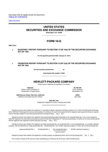 Miniature HP 10-Q Rapport trimestriel 2013 