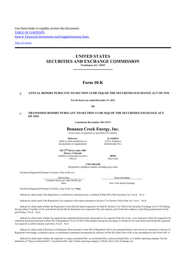 Thumbnail Civitas Resources 10-K Annual Report 2012