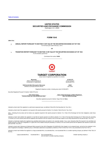 Thumbnail Target 10-K Annual Report 2012