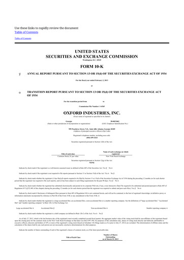 Thumbnail Oxford Industries
 10-K Annual Report 2012