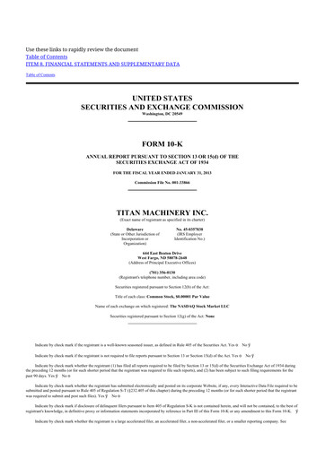 Thumbnail Titan Machinery 10-K Annual Report 2013