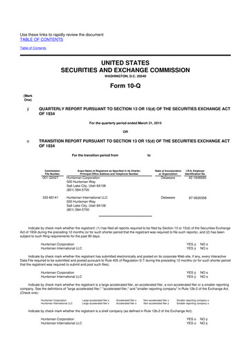 Vorschaubild Huntsman Corporation
 10-Q Quartalsbericht 2013 
