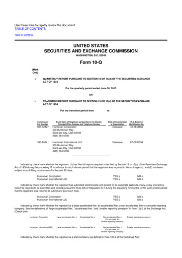Vorschaubild Huntsman Corporation
 10-Q Quartalsbericht 2013 
