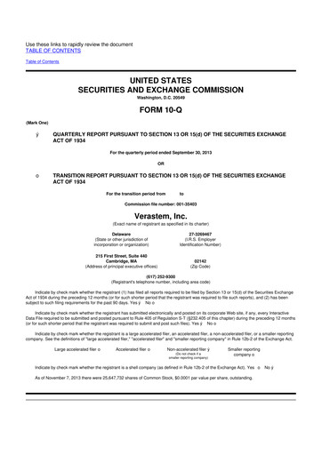 Thumbnail Verastem Oncology
 10-Q Quarterly Report FY2013 