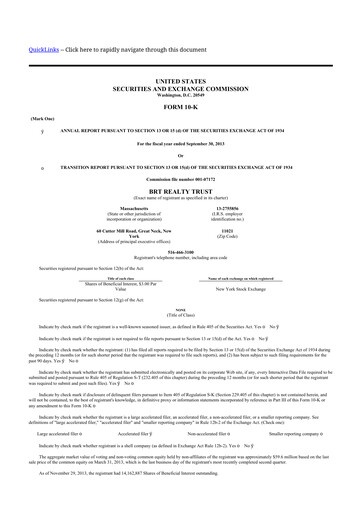Thumbnail BRT Apartments 10-K Annual Report 2013