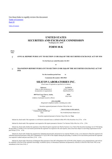 Thumbnail Silicon Labs
 10-K Annual Report 2013