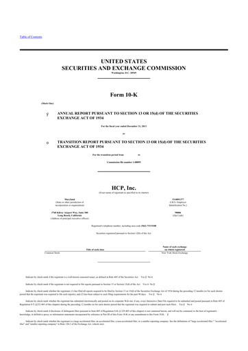 Thumbnail Healthpeak Properties
 10-K Annual Report 2013