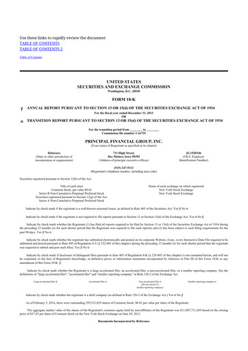 Thumbnail Principal Financial Group 10-K Annual Report 2013