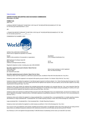 Thumbnail World Kinect 10-K Annual Report 2013