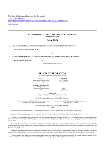 Thumbnail Fluor Corporation
 10-K Annual Report 2013