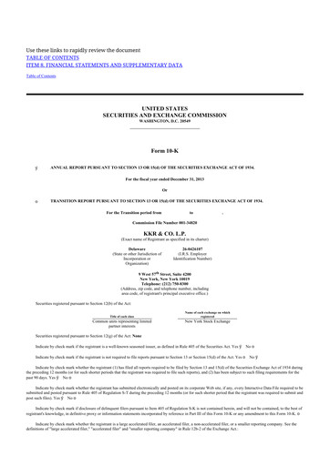 Thumbnail KKR & Co. 10-K Annual Report 2013