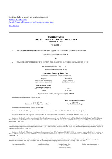 Thumbnail Starwood Property Trust 10-K Annual Report 2013