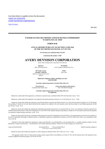 Thumbnail Avery Dennison
 10-K Annual Report 2013