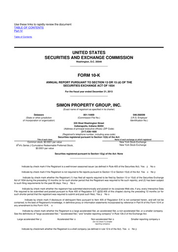 Thumbnail Simon Property Group 10-K Annual Report 