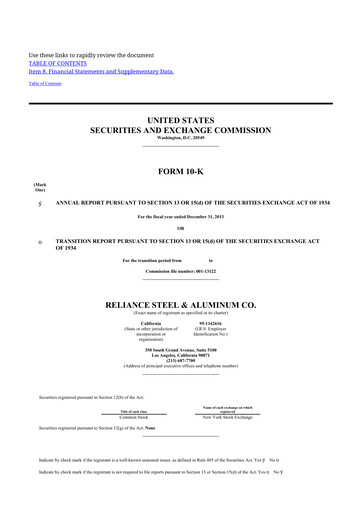 Thumbnail Reliance


 10-K Annual Report 2013