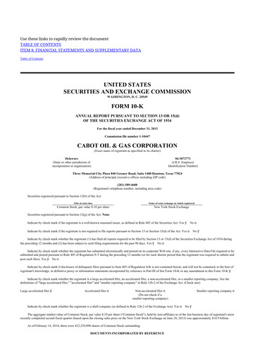 Thumbnail Coterra Energy 10-K Annual Report 2013