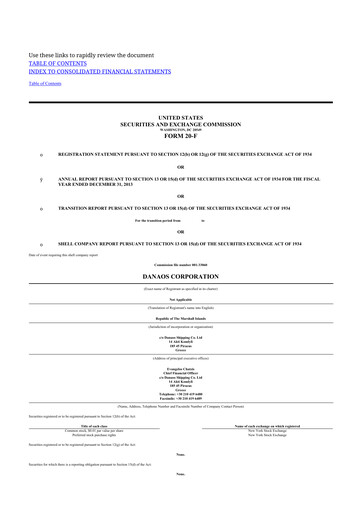 Thumbnail Danaos 20-F Annual Report 2013