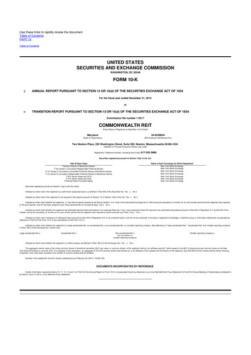 Vorschaubild Equity Commonwealth 10-K Jahresbericht 2013