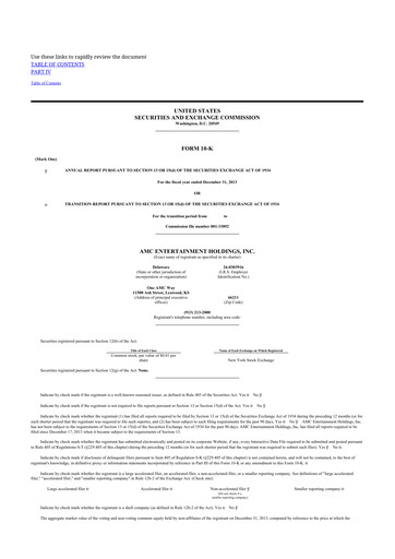 Thumbnail AMC Entertainment 10-K Annual Report 