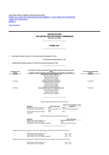 Thumbnail New Mountain Finance Corporation 10-K Annual Report 