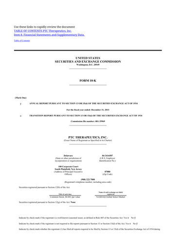 Thumbnail PTC Therapeutics
 10-K Annual Report 2013